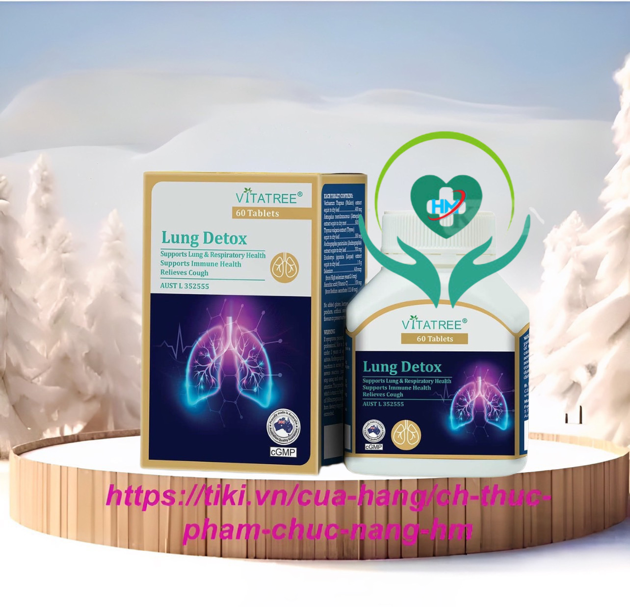 Viên uống Bổ phổi Vitatree Lung detox, hộp 60v, nhập khẩu Úc