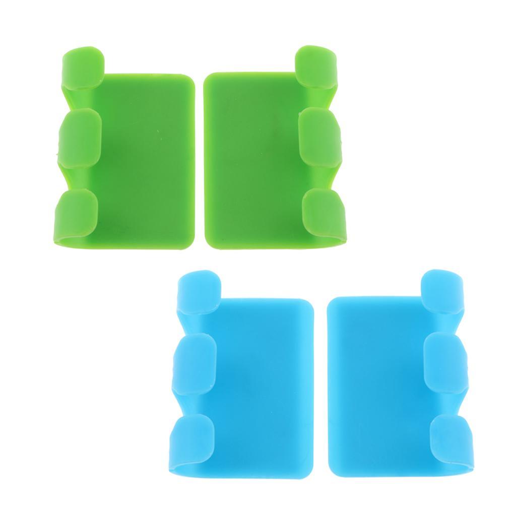 2pcs Adhesive ABS Holder Hanger Power Plug Cable Key Hook Green