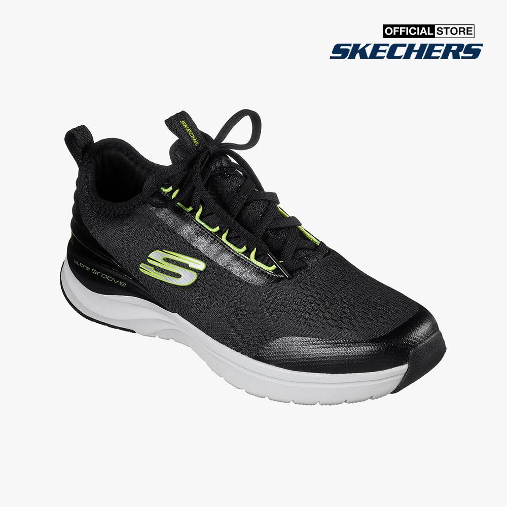 SKECHERS - Giày sneaker nam thắt dây Ultra Groove Zardov 232029-BKLM