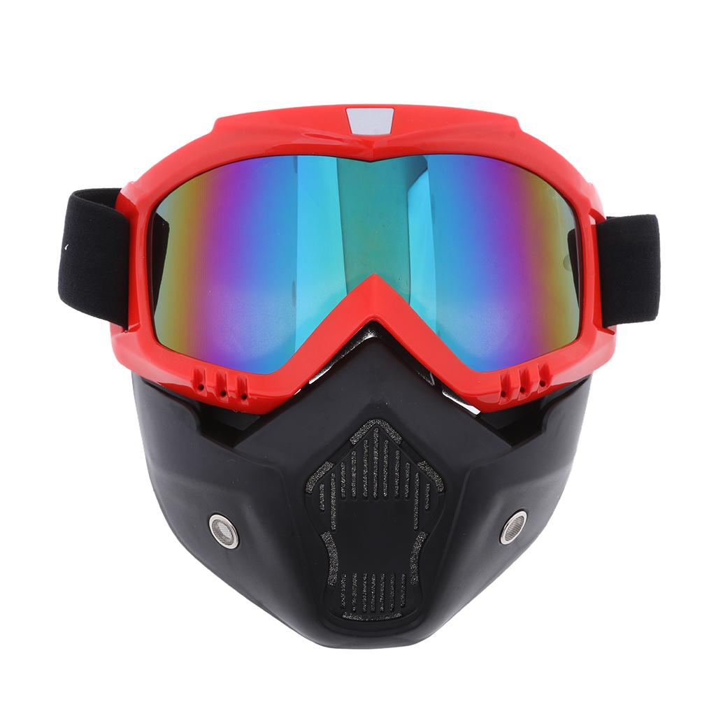 Detachable Face Mask Goggles Shield Windproof Dustproof Helmet Eyewear
