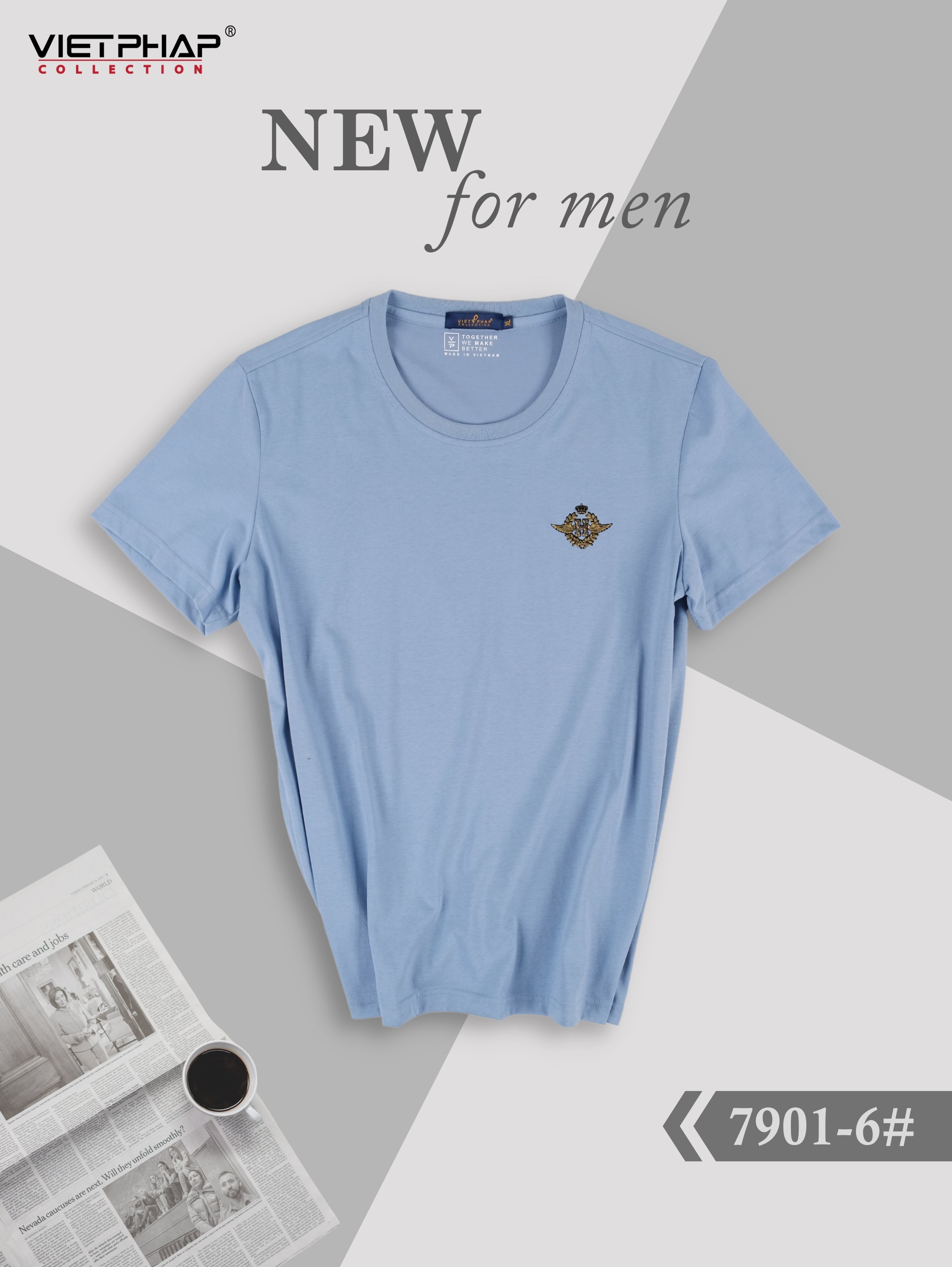 Áo Thun Nam VIỆT PHÁP Form Unisex Chất liệu Cotton co dãn thấm hút mồ hồi tốt 7901