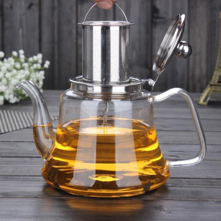 Bình Pha Trà Thủy Tinh Inox 304 Không Rỉ 1200ml