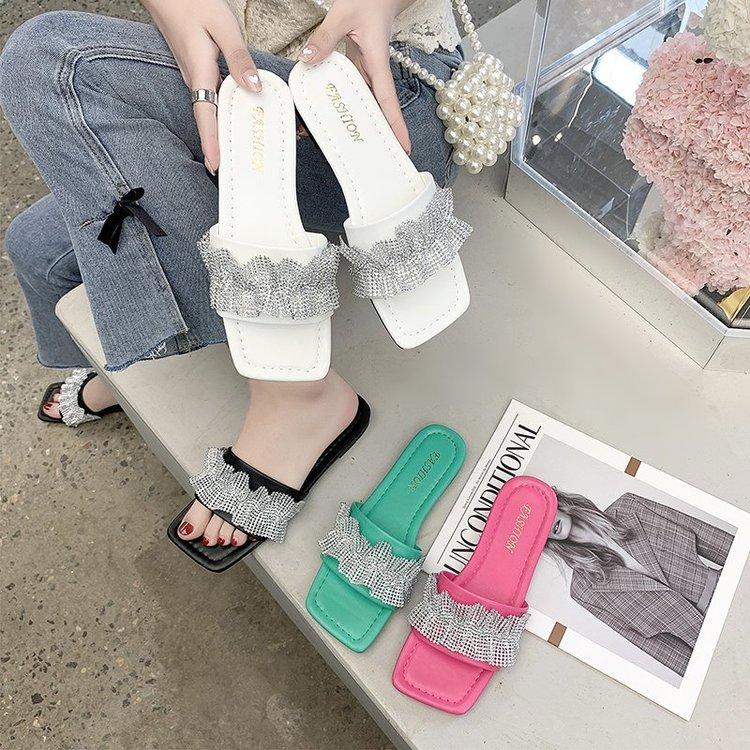 Xăng đan Nữ Đế Bệt Mũi Vuông Thời Trang Sành Điệu