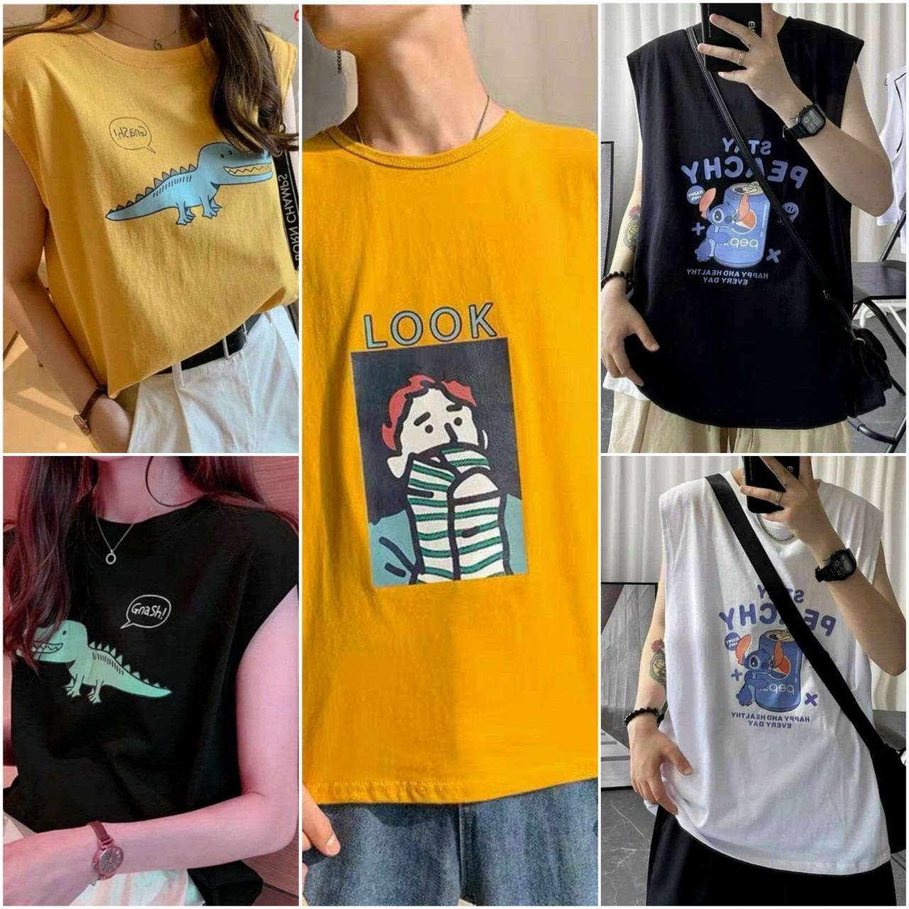 ÁO TANK TOP - Thun Unisex Hàn Quốc Kiểu 3 Lỗ Thoáng Mát - Chất Cotton Dày ịn Cao Cấp chơi Thể Thao Tập Gym - Đi Biển