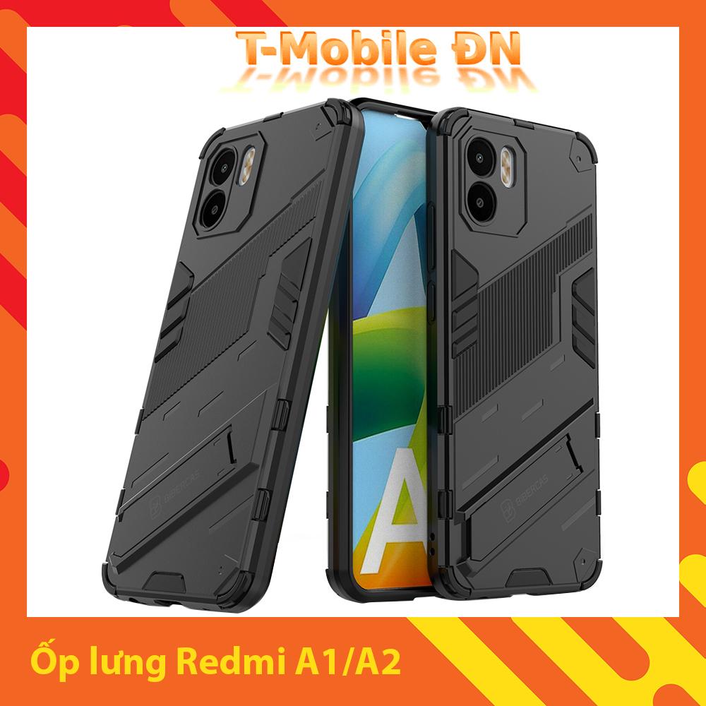 Ốp lưng cho Xiaomi Redmi A1 A2 chống sốc Iron Man PUNK cao cấp kèm giá đỡ