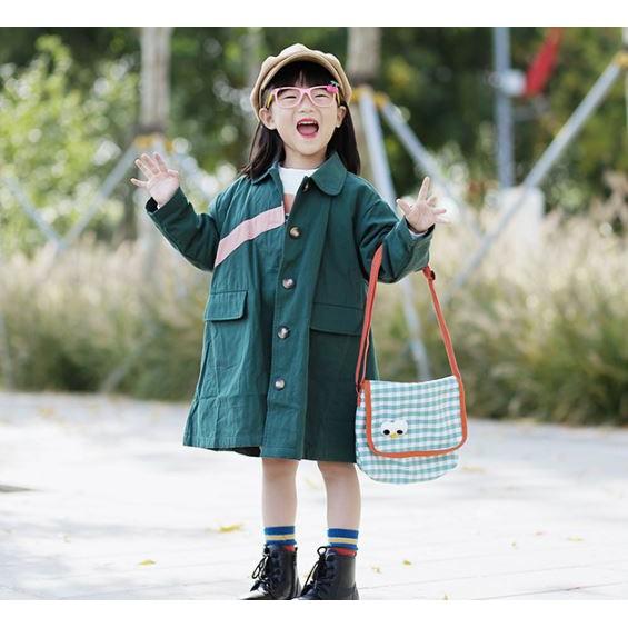 Túi xách thời trang trẻ em đeo chéo kiểu hàn quốc đi học, đi chơi màu xanh