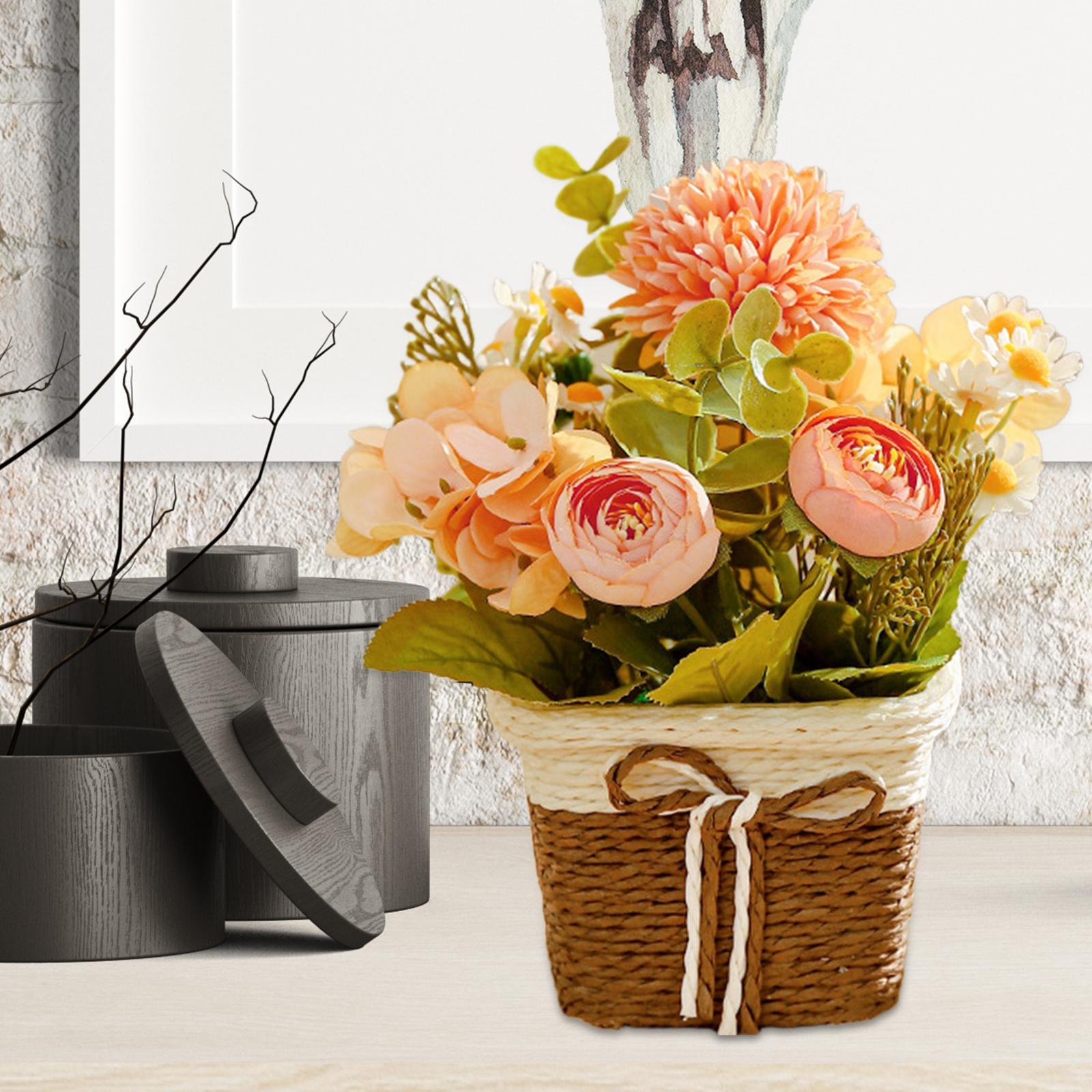 Artificial Potted Flowers Artificial Flowers Bonsai Decorative Centerpieces Table Decor Flower Arrangement for Office Shelf Farmhouse Indoor