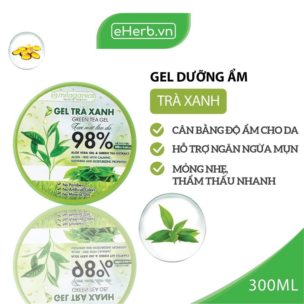 Combo 2 Gel Trà Xanh Ngăn Ngừa Mụn &amp; Làm Mềm Da Từ Tinh Dầu Trà Xanh Tự Nhiên MILAGANICS 300ml/ Hũ