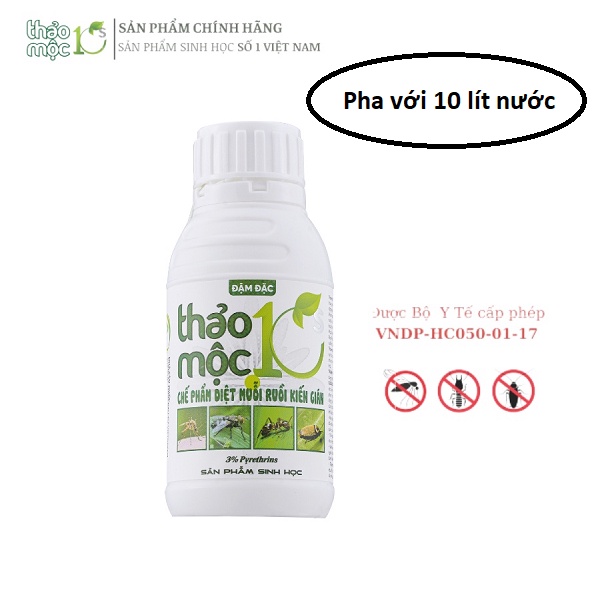 Chế phẩm diệt muỗi gián kiến ruồi Thảo mộc 10s đậm đặc chai 100ml