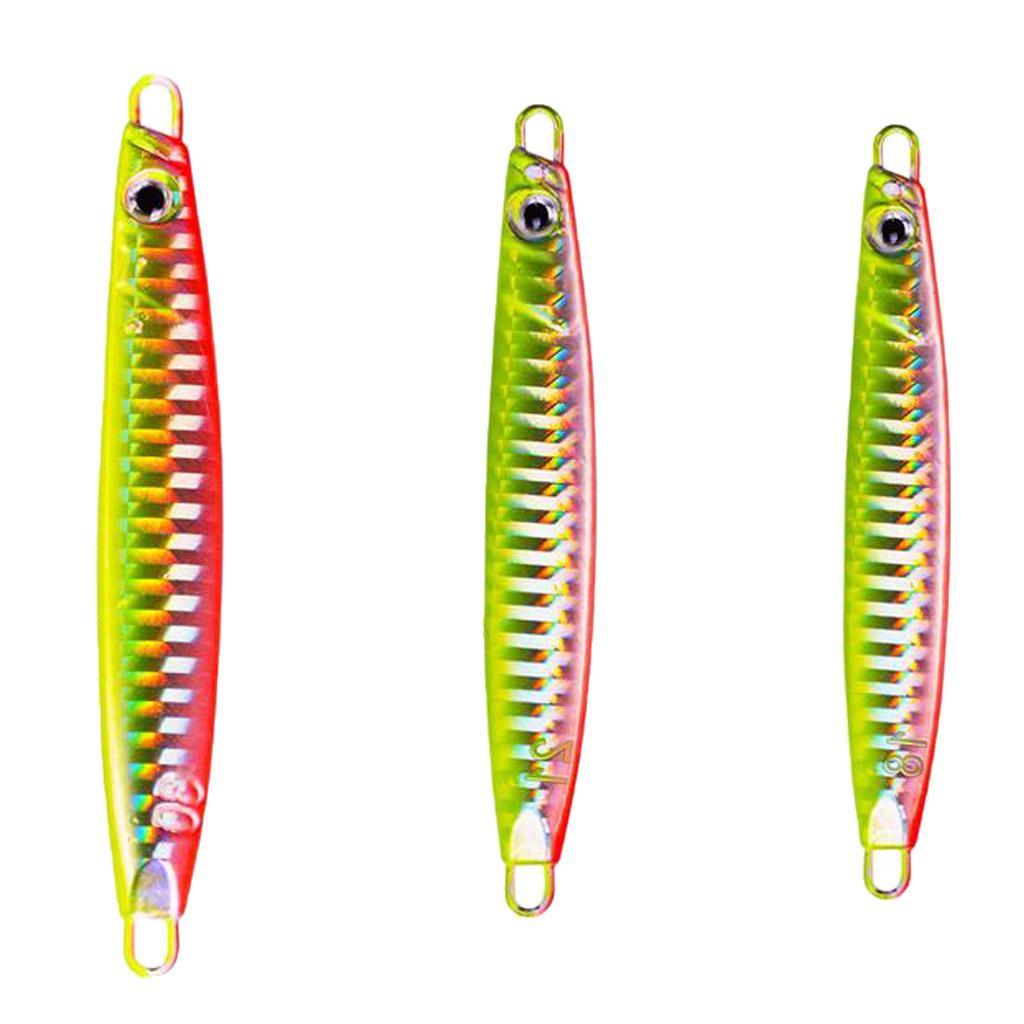 3 Pieces Metal Fishing Jig Baits 18g 21g 30g 3D Bionic Jigging Fishing Lures Fishing Tackle