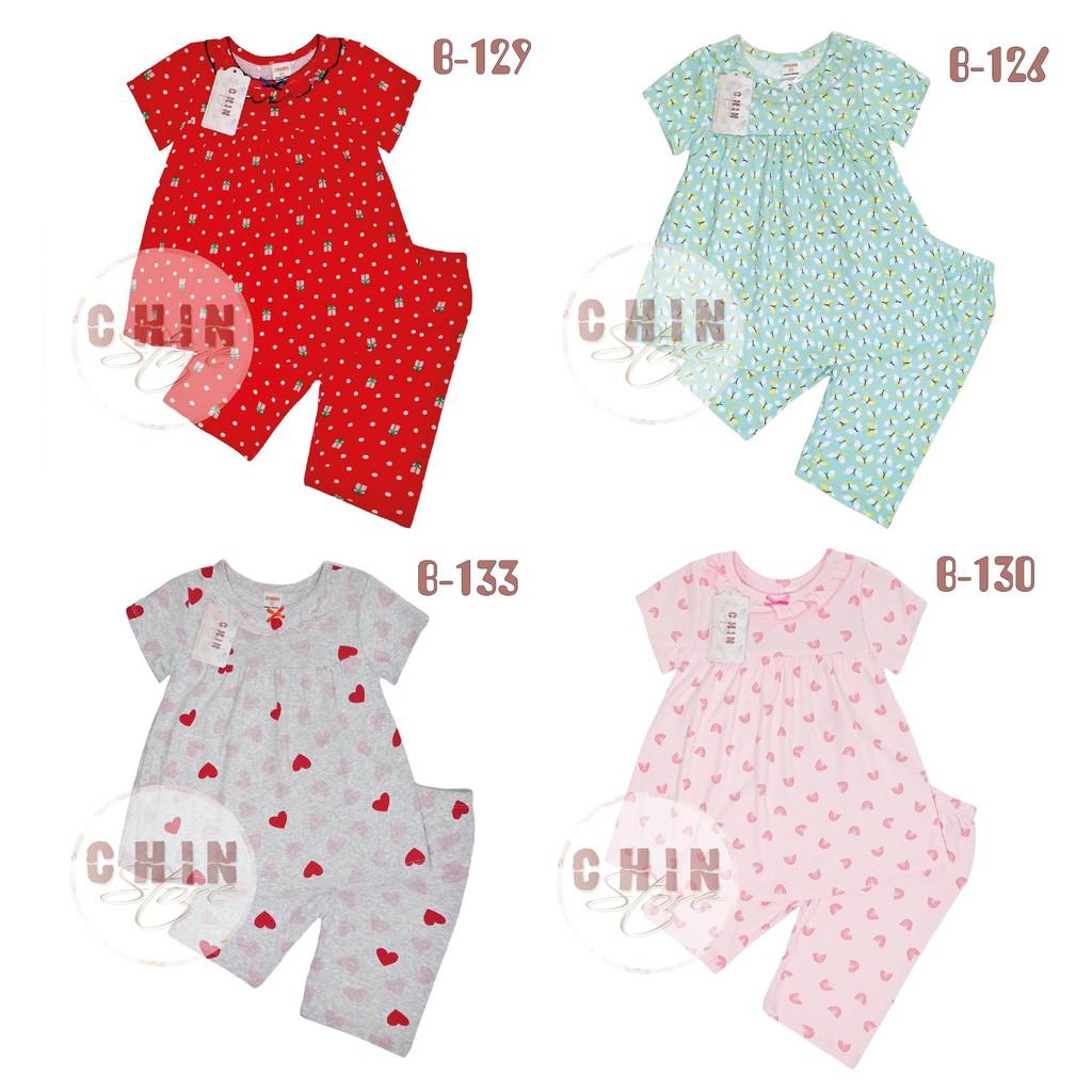Bộ đồ cho bé gái cotton vải xuất dư