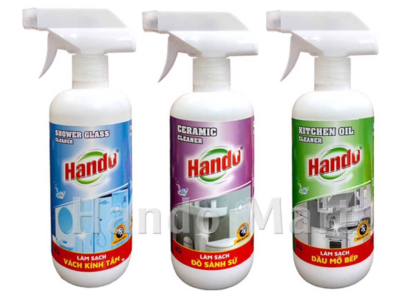 Chai xịt làm sạch vách kính nhà tắm Hando 570ml