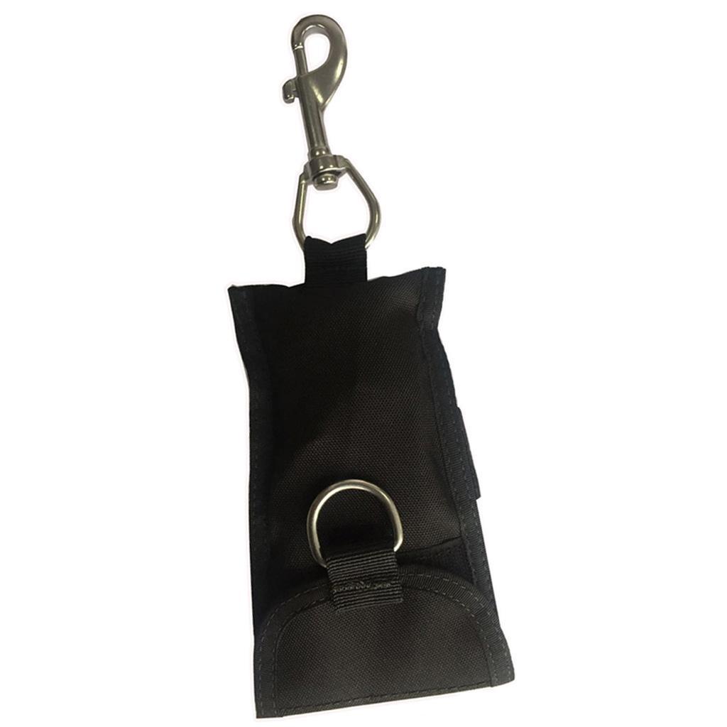 Scuba Diving Single Hook Webbing Clip & Storage Bag Black