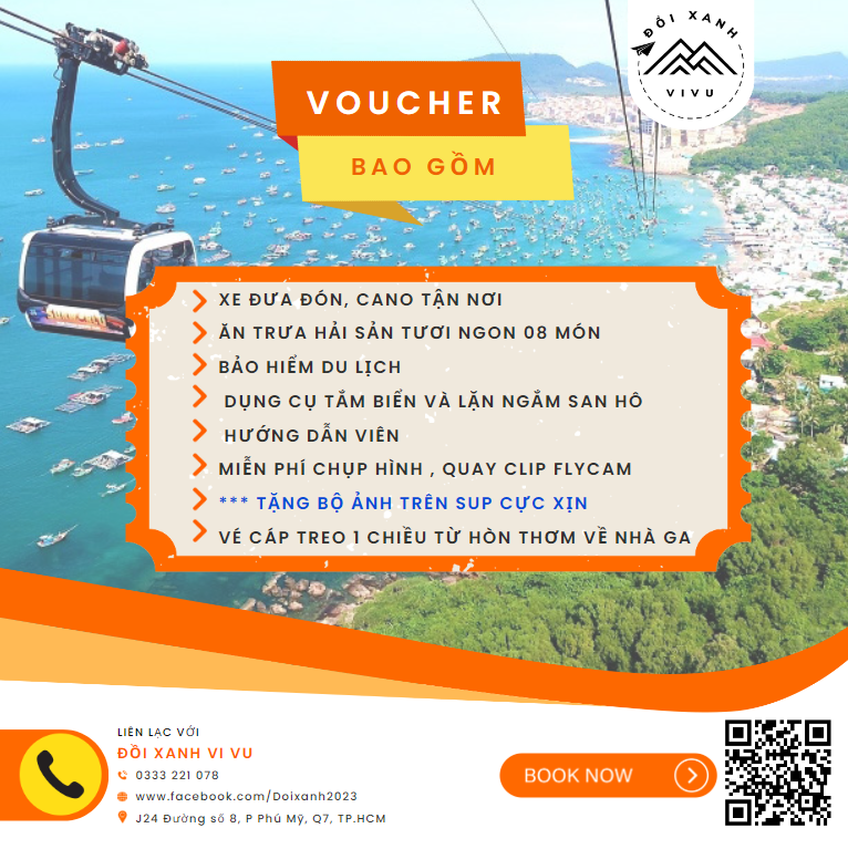Áp dụng cho Tour 4 đảo Phú Quốc & Cáp treo Hòn Thơm
