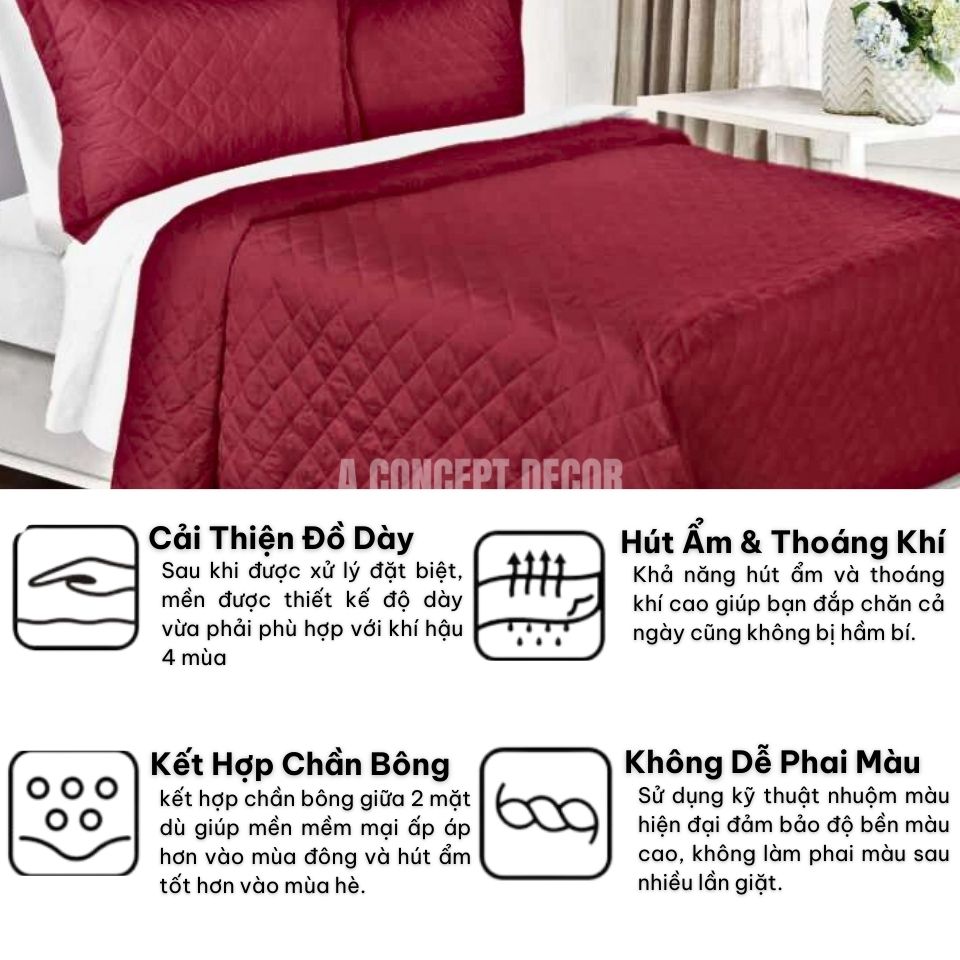 Mền dù cao cấp  – mỏng nhẹ – thoáng mát – Cho giấc ngủ dễ chịu chăn ga gối đệm – Đỏ