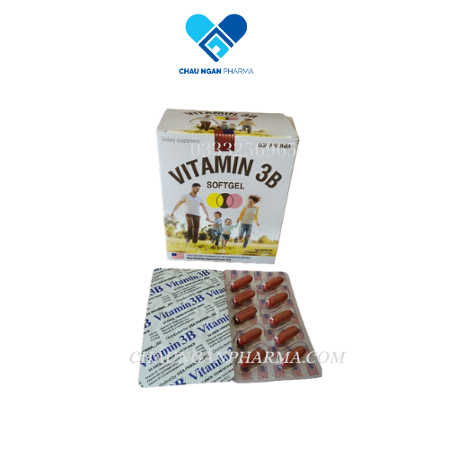 VITAMIN 3B softgel bổ sung vitamin giúp bồi bổ cơ thể, tăng cường sức khỏe hộp 100 viên