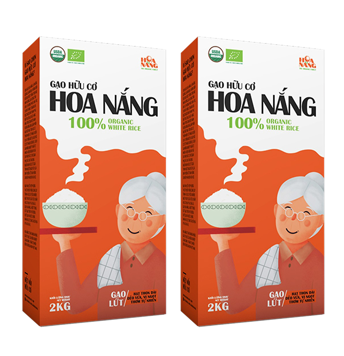 Combo 2 hộp Gạo Hữu Cơ Hoa Nắng - Gạo Lứt 2kg