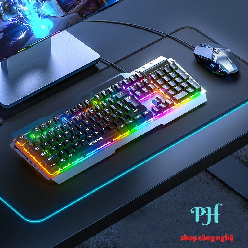 Bàn Phím Cơ Kim Loại V680 Có Dây Phím Có Đèn Nền Siêu Đẹp RGB Hỗ Trợ 4000DPI Chơi Game Chuyên Nghiệp - Hàng chính hãng