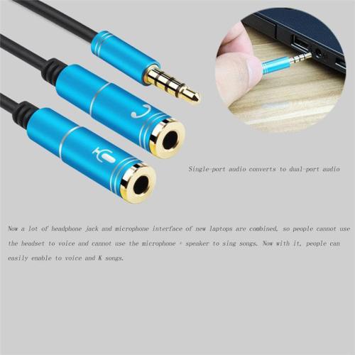 Cáp chia audio 1 cổng tai nghe 1 cổng mic đầu 3.5mm