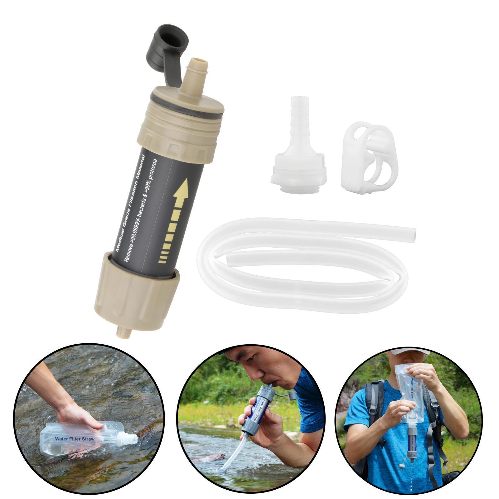 Portable Water Filter Straw Kit Outdoor Water Filtration Instant Water Filter Survival Kit for Survival Camping Traveling Backpacking Hiking