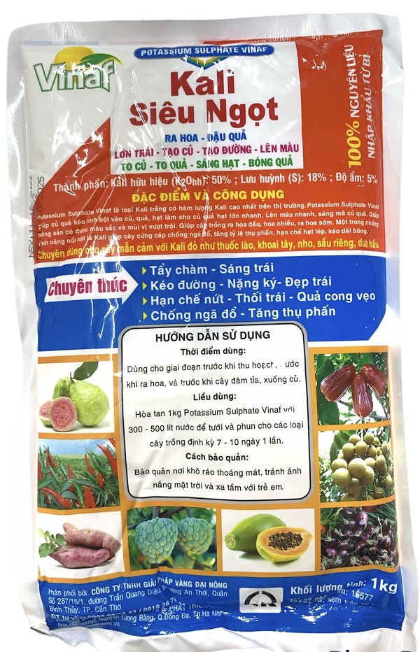 Phân Bón Kali Siêu Ngọt - Kali Trắng Siêu Ngọt - Gói 1Kg