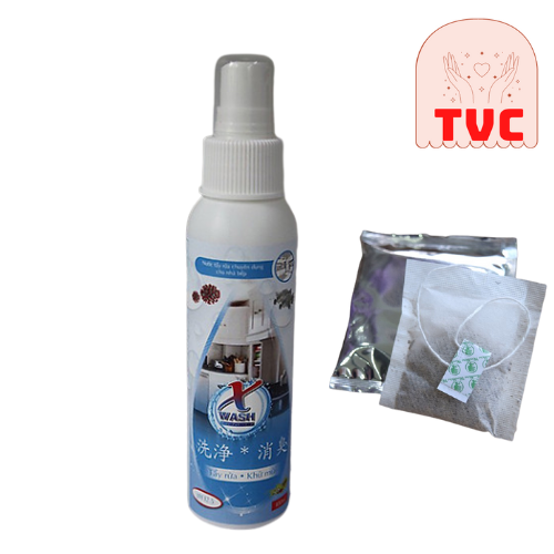 Xwash For Kitchen chai nhỏ 100ml - Vệ Sinh Không Hóa Chất - Đánh Bay Dầu Mỡ - Không Hại Da Tay, Tặng Kèm 1 Gói Trà Túi Lọc Wonmon