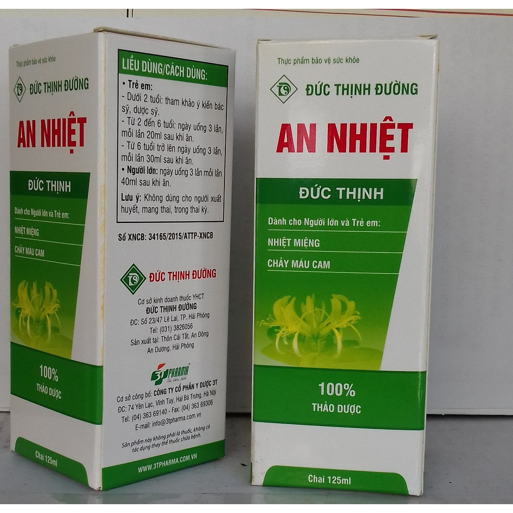Siro An nhiệt Đức Thịnh dành cho người bị nhiệt miệng, chảy máu cam, nóng trong