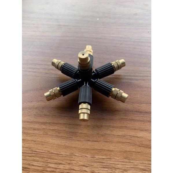 Béc phun sương 7 hướng đầu đồng kèm ren ngoài 21 và bù áp