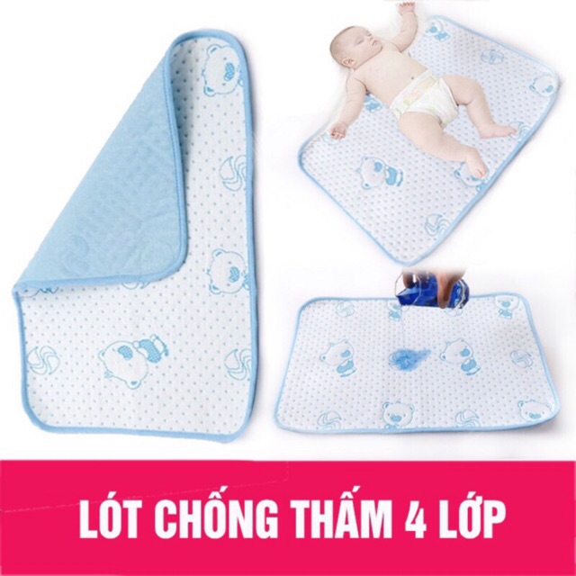 COMBO 2 TẤM LÓT CHỐNG THẤM CHO BÉ 50CMX70CM