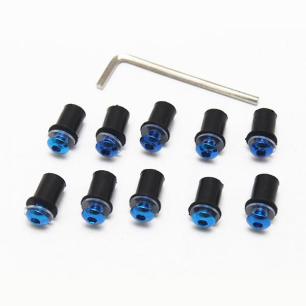 10x Fairing Wind Screen Screw  Kit Windshield Mounting Motorcycle - Blue