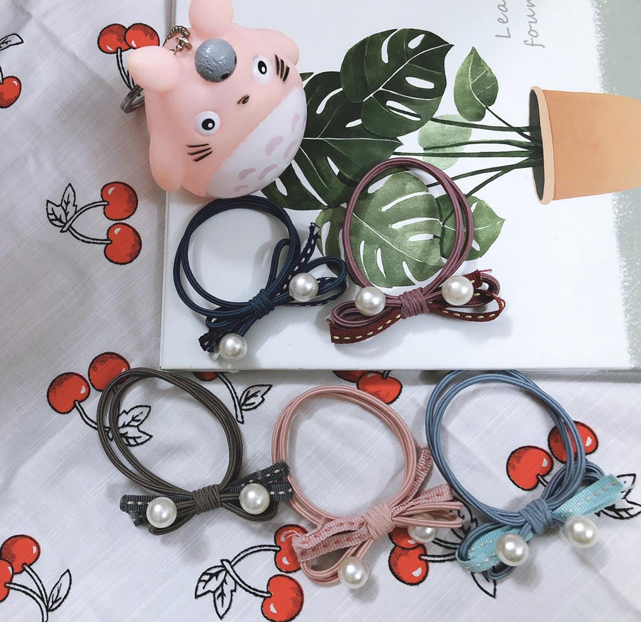 SET 5 DÂY CỘT TÓC NƠ NGỌC - TRANG ĐIỂM MÁI TÓC NỮ TÍNH, NHẸ NHÀNG