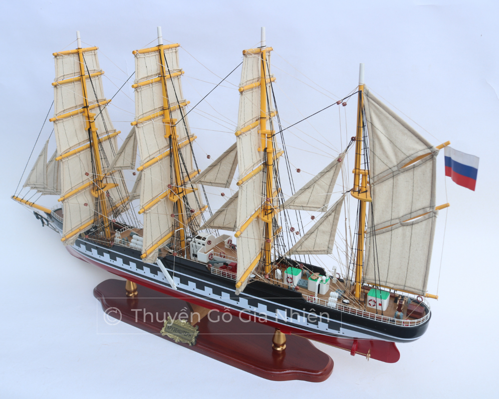 Mô Hình Thuyền Gỗ Phong Thủy Dạng Thuyền Cổ KRUSENSTERN Chính Hãng Hàng Xuất Khẩu Chất Lượng Cao