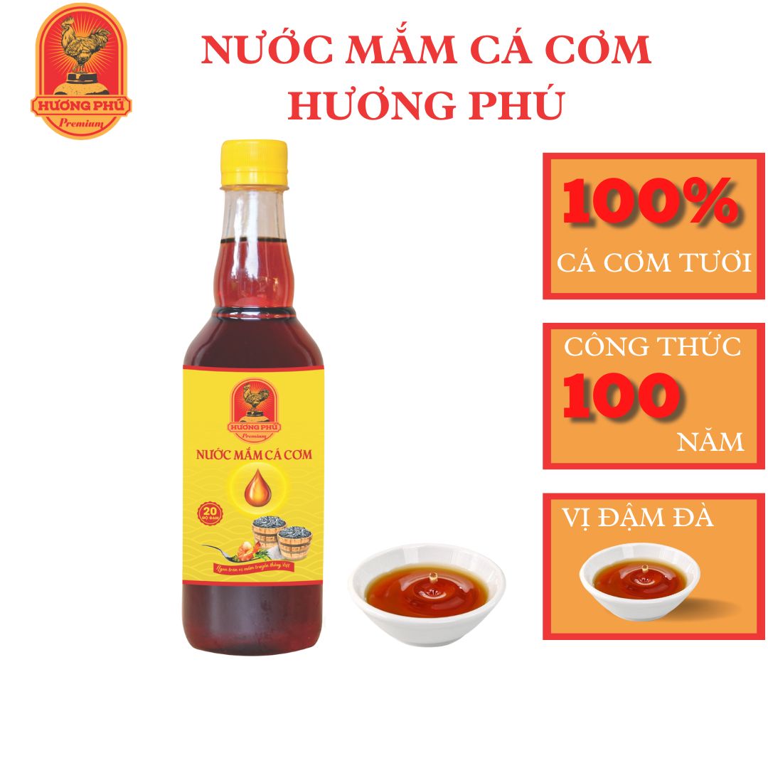 Nước mắm cá cơm Hương Phú | Nước chấm | 20 độ đạm | 500 ml | P50020