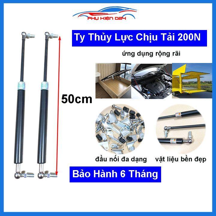 Bộ 2 ty thủy lực, ty đẩy, ben hơi nâng hạ capo cốp sau ô tô chịu tải 200N-20kg dài 50cm