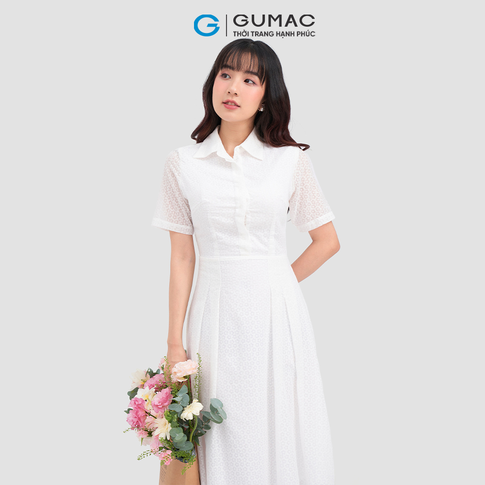 Đầm sơ mi xếp ly DC12067 thời trang GUMAC
