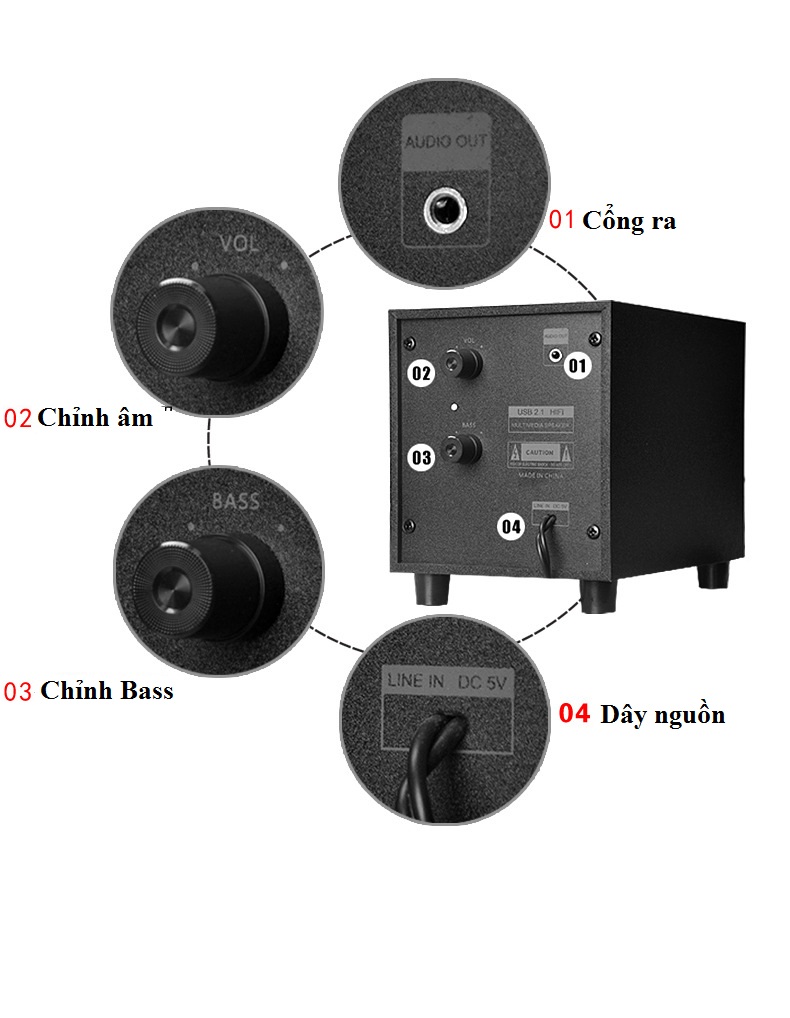 Loa nghe nhạc cho điện Thoại, Máy tính, tivi vi tính bass treb 2018 FT3010 PF7