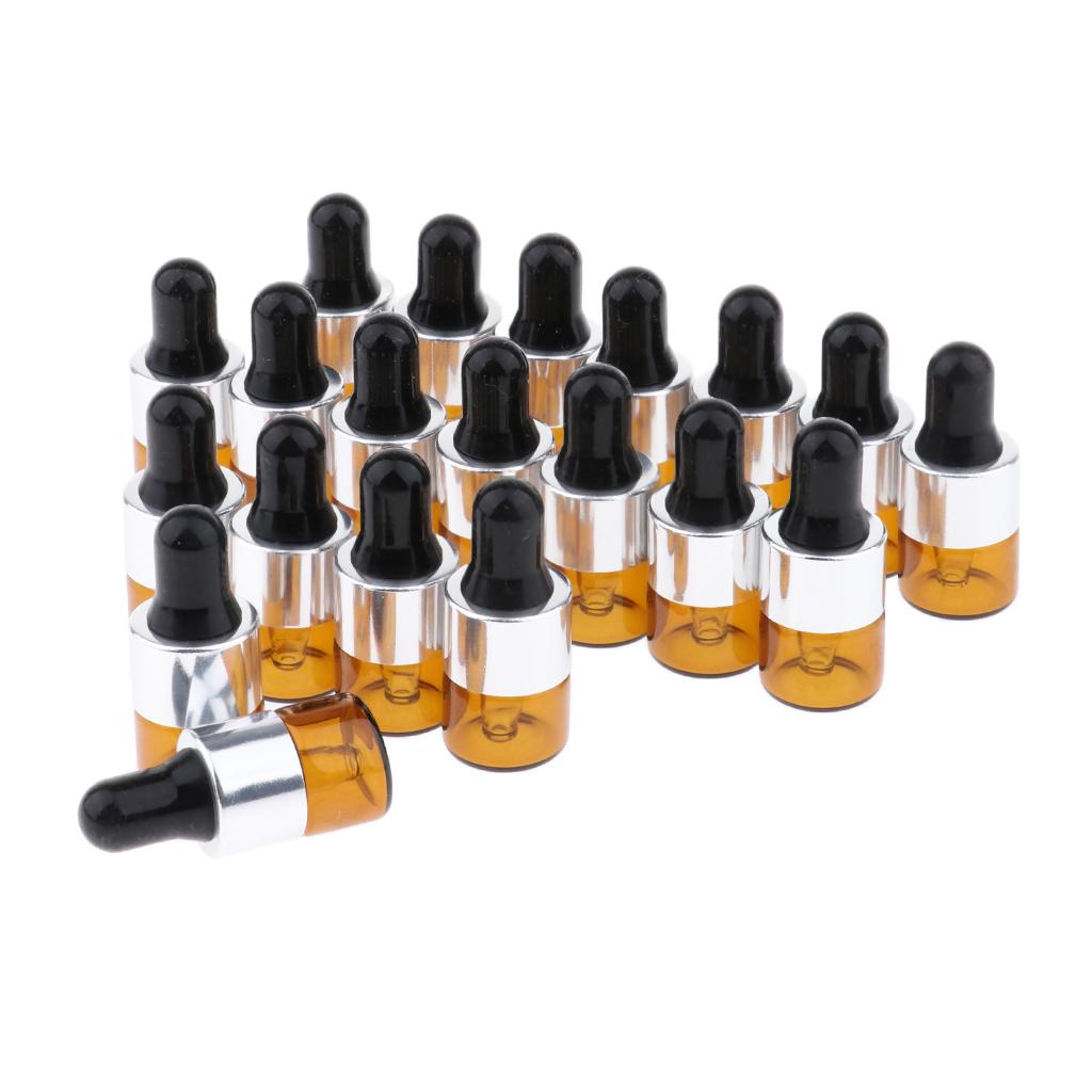 20Pcs Mini Refillable Dropper Bottles Essential Oils Cosmetics Perfume Applicator Pipette Makeup Sample Vials