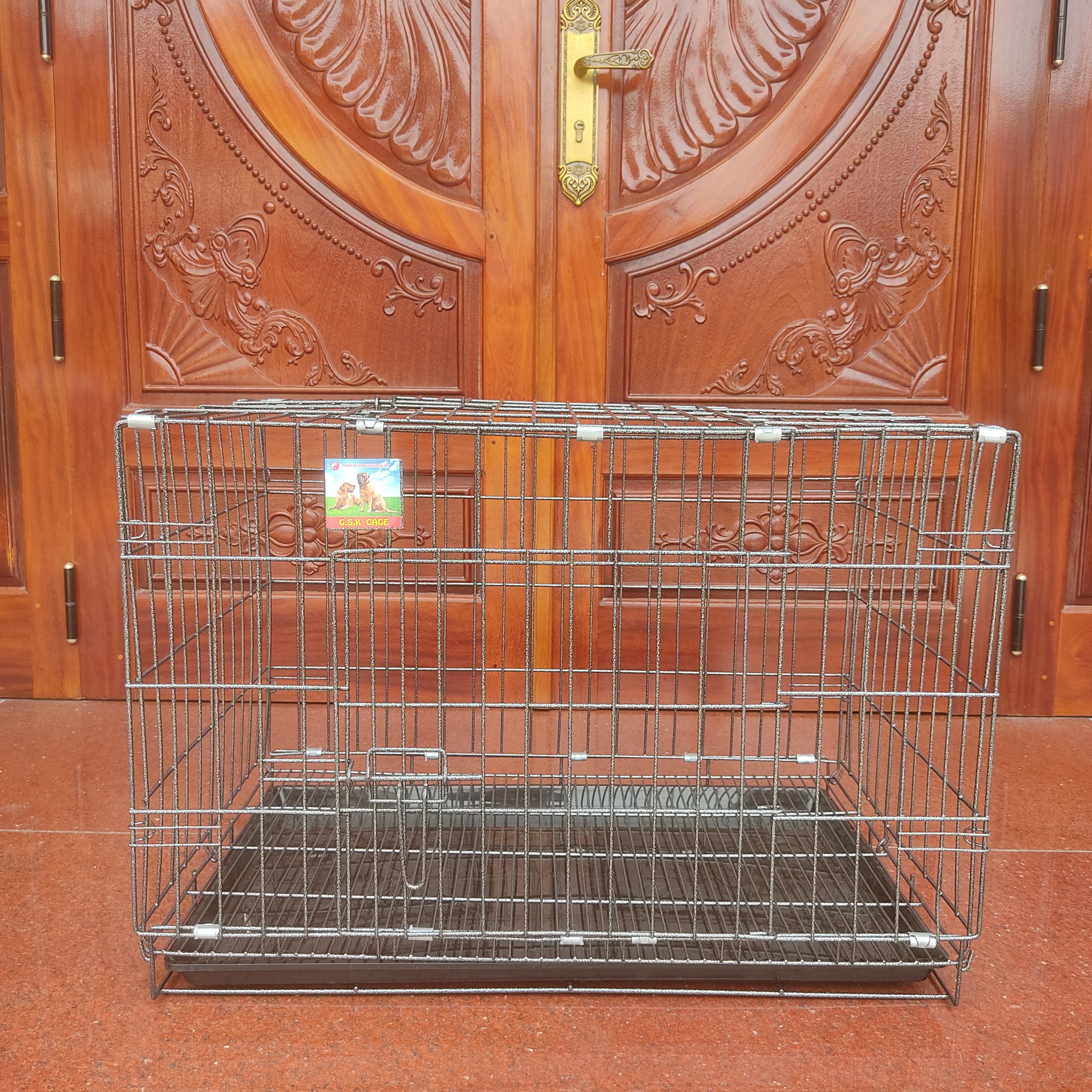 Chuồng chó sơn tĩnh điện size to Lồng màu vân đá