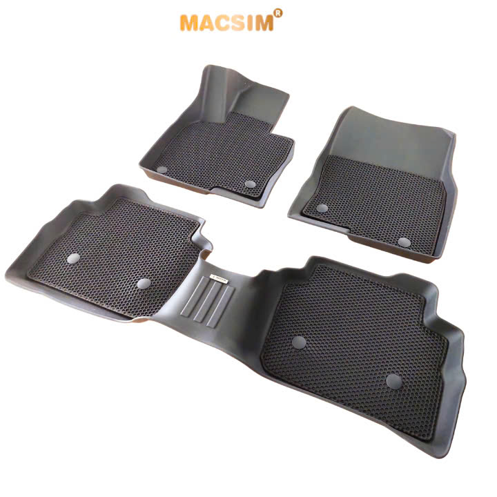 Thảm ô tô sd3 2 lớp dạng lưới lục giác Mazda CX5 màu đen - bề mặt cao su siêu sạch - Macsim