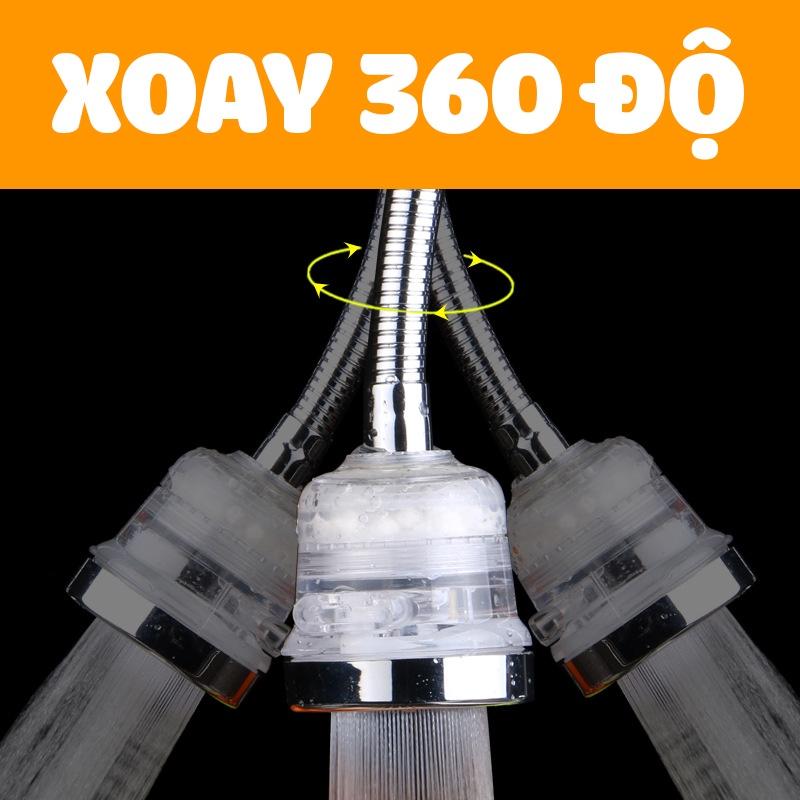 Đầu vòi rửa bát chén tăng áp BỔ SUNG ION ÂM điều hướng xoay 360 dài 18cm độ 3 chế độ nước C'MON DV-08 (LÕI ION ÂM)