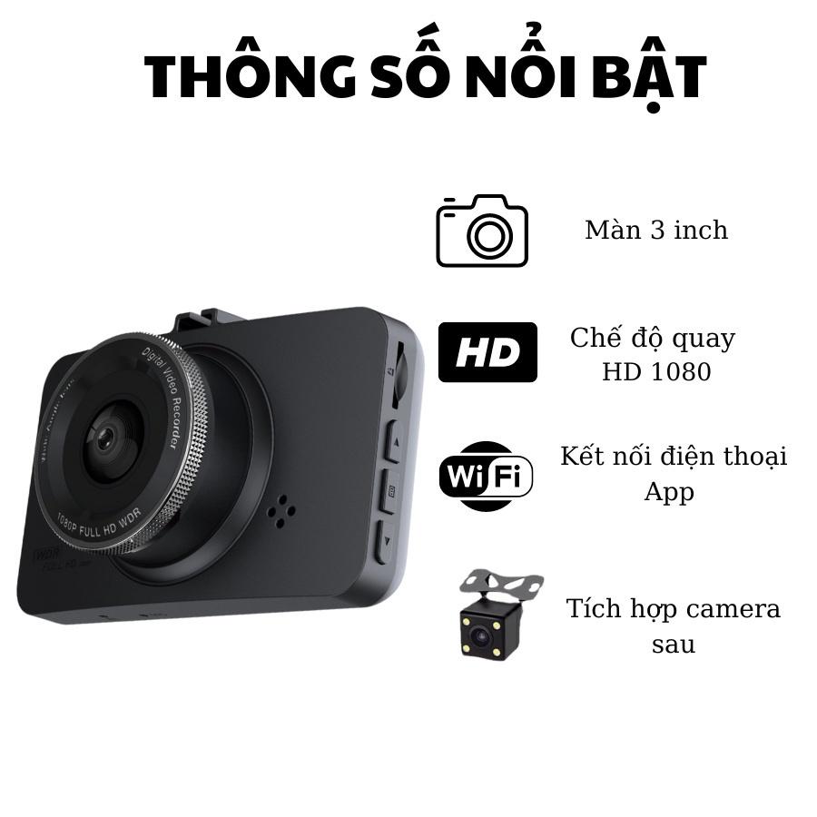 Camera hành trình ô tô W4 XETABON Full HD 1440p camera 2 chiều góc quay rộng, ghi hình kép .Bảo hành 12 tháng