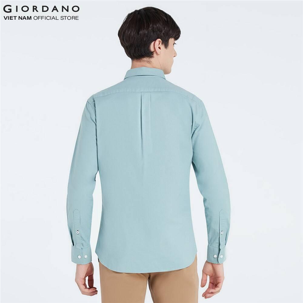 Áo Sơ Mi Oxford Nam Dài Tay Logo Classics Giordano Classic Shirt 01040043