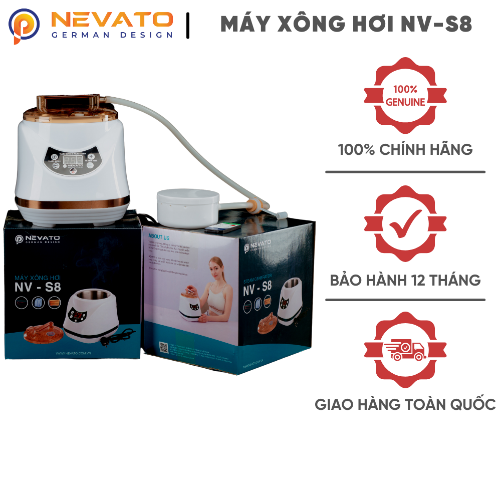 Máy Xông Hơi Giải Cảm Nevato NV-S8 Công Suất 1500W Dung Tích Nồi Xông 3 Lít