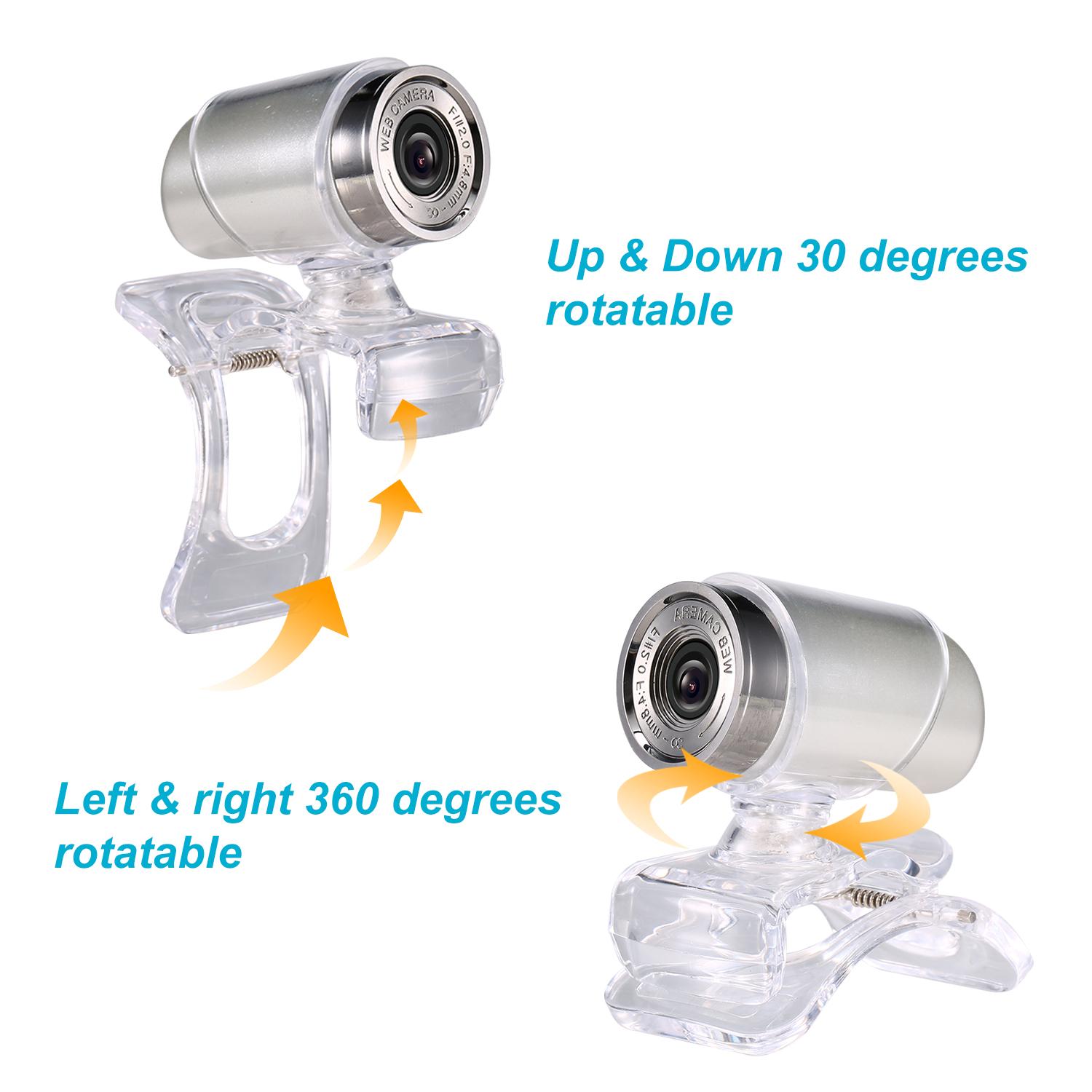 Webcam 480P có thể xoay 360 độ cho máy tính, PC dùng cho hội họp, livestream.