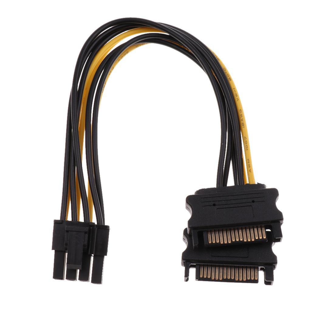 PCI-E Dual SATA 15P Male To 8P Power Cables for Graphics video card Adapter