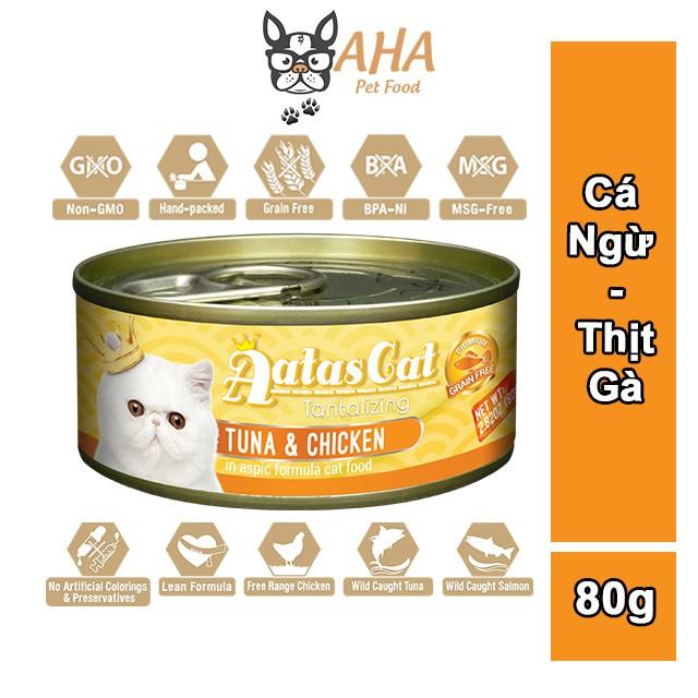 Pate Cho Mèo Con Aatas Cat 80g Nguyên Chất Từ Cá Ngừ Mix Với 12 Vị Thơm Ngon Không Chất Bảo Quản