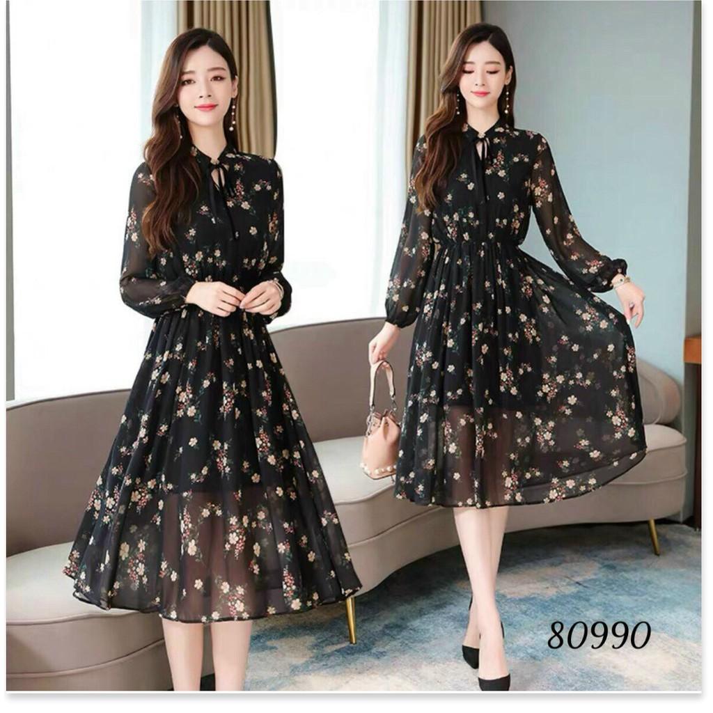 ĐẦM VOAN LỤA HOA DỰ TIỆC DÀNH CHO CÁC QUÝ CÔ THỜI TRANG LANO STORE