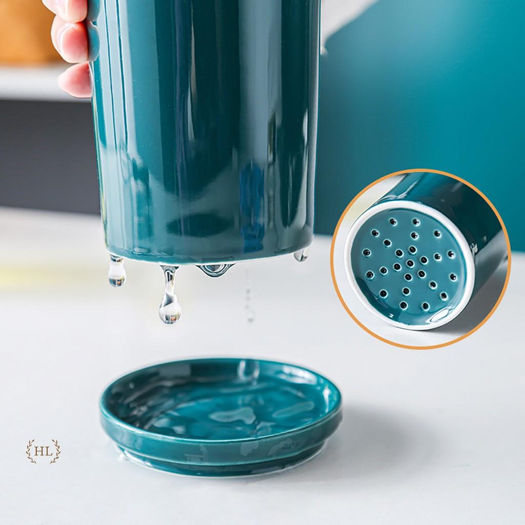 Ống cắm đũa sứ 2 xanh cổ vịt - khung gỗ phong cách Bắc Âu | ỐNG ĐỰNG ĐŨA XANH NGỌC BÍCH PHONG CÁCH TÂN CỔ ĐIỂN