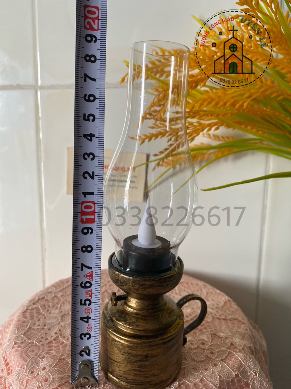 Đèn Led già đèn dầu dùng pin 20cm