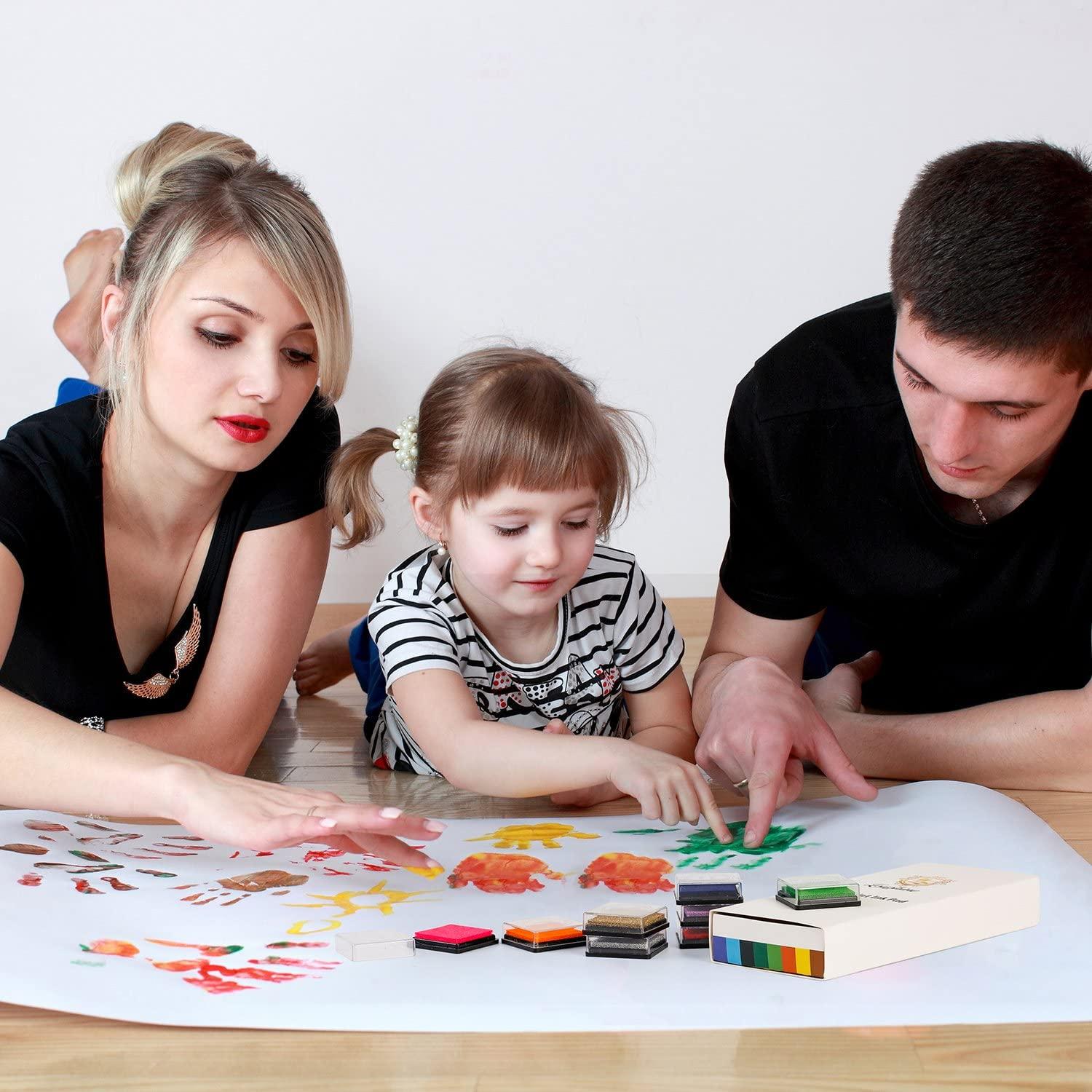 Vẽ ngón tay màu mực pad 20 màu đầy màu sắc DIY mực pad set tem pad